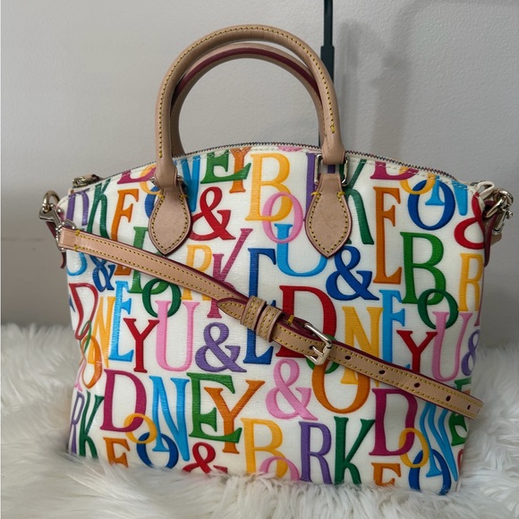 Vintage Dooney & Bourke Multicolor Satchel - Picture 3 of 16